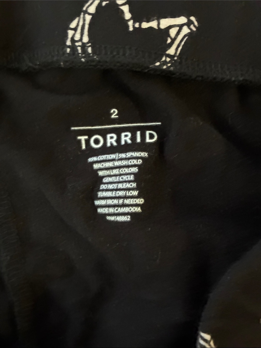 Black Heart Skeleton Torrid Leggings - Picture 2 of 3